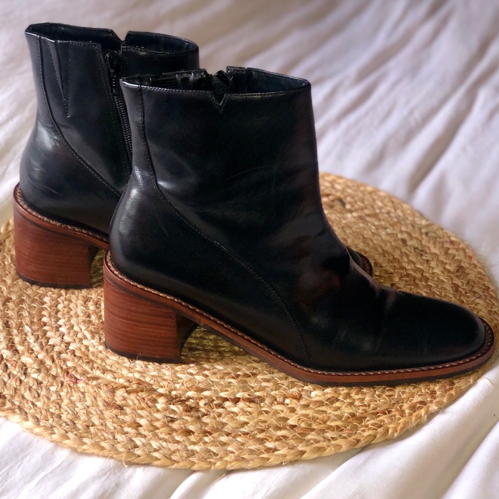 COUP D’ETAT LTD. Black Leather Ankle Booties